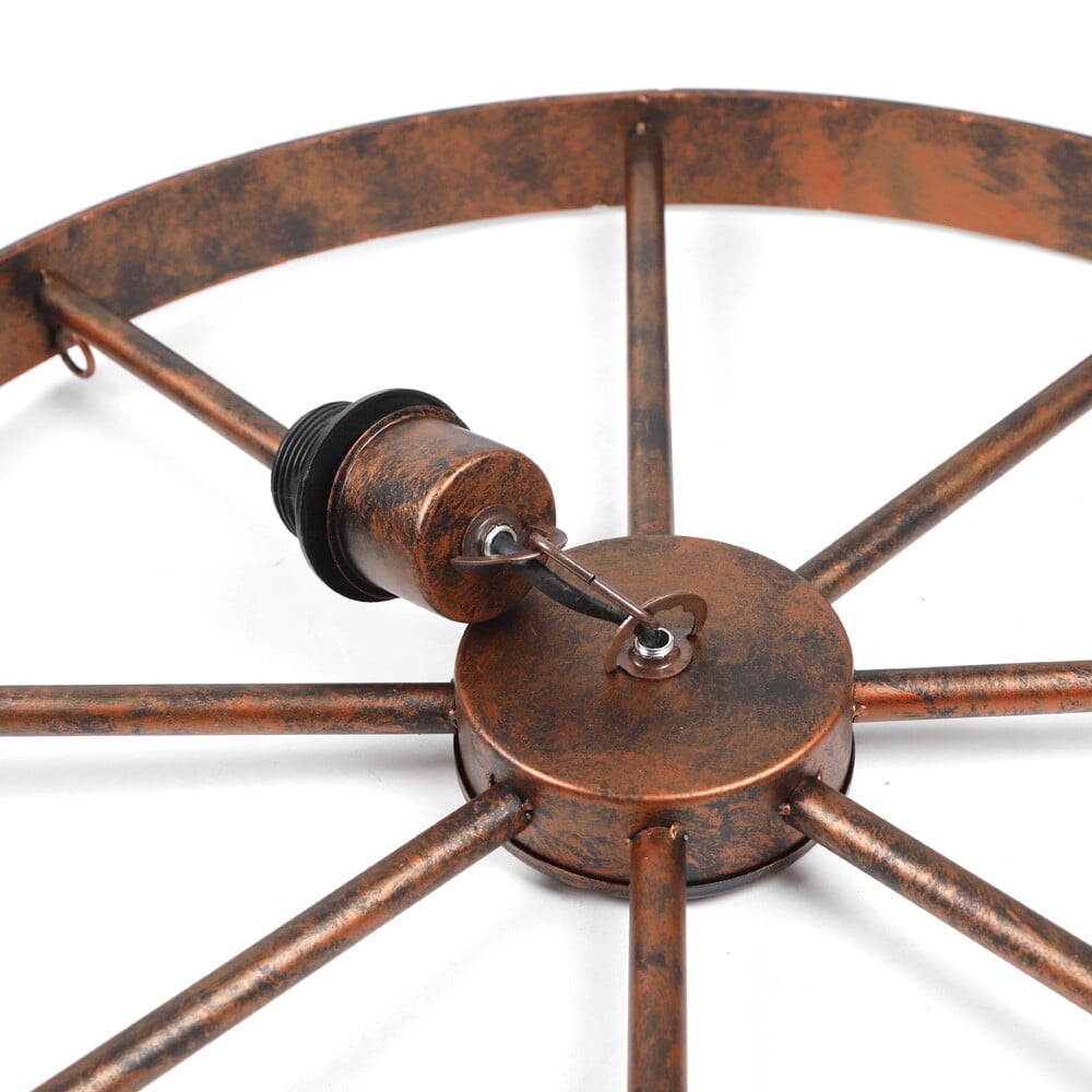 9-Head Gear-Shaped Rustic Ceiling Light Pendant Lamp Fixture Steampunk Gear Chain Chandelier 110V 40W 33.46*17.71in for Residential and Commercial Lighting, Living Rooms, Bedrooms