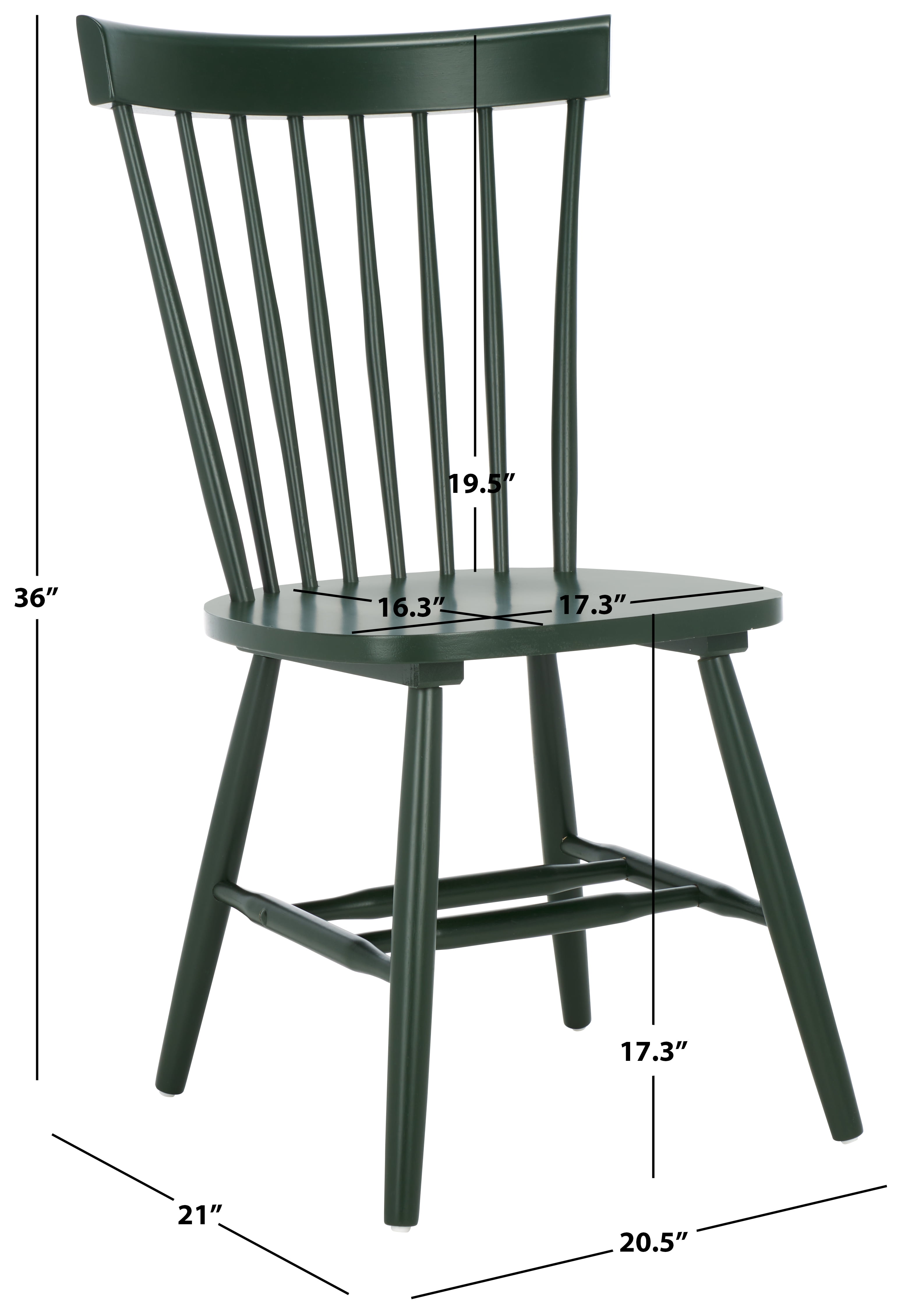SAFAVIEH Parker Country Wood Solid Dining Parsons Chair, Garden Green (Set of 2)