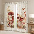 thumbnail image 2 of Homewish Fungus Botanical Mushrooms Blackout Curtains,Moon Stars Butterfly Curtains Pack of 2 (42x84 Each),Beige, 2 of 6