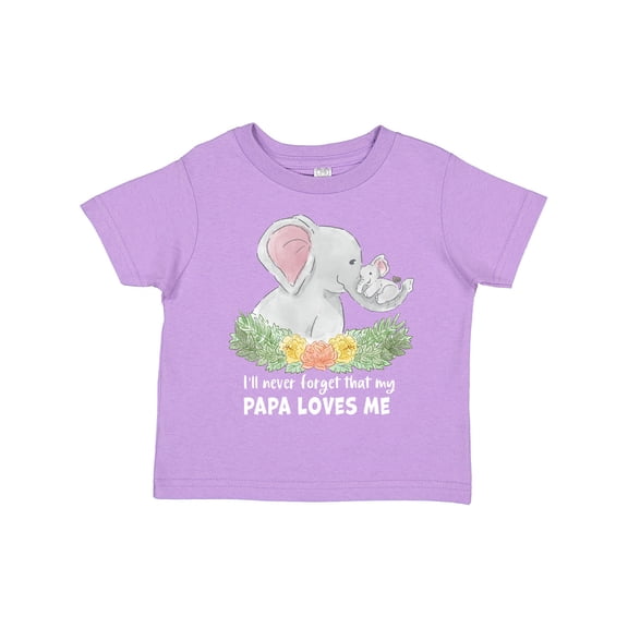 Inktastic I'll Never Forget That My Papa Loves Me with Cute Elephants Boys or Girls Toddler T-Shirt
