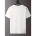 thumbnail image 2 of 1 Pce T-Shirt Décontracté à Col Rond pour Hommes avec Imprimé "Poppa Fier", Tissu en Polyester, Légèrement Extensible, Manches Courtes, Longueur Régulière, Motif Alphabet pour Usage Quotidien et Week-End - Collection d'Été, 2 of 5