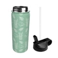 thumbnail image 2 of Yiaed Tropical Pineapple Print Water Bottle with Straw Lid, Stainless Steel Double Wall Insulated Water Bottle | Leak-Proof and Spill-Proof Water Bottle, 2 of 8