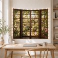 thumbnail image 5 of Cottage Garden in Triptych Window Frame, Romantic Rustic for Home Decor Lovers, Floral Landscape Wall Art, Housewarming Gift Tapestry Wall Hanging for Living Room and Bedroom, 5 of 7