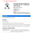 thumbnail image 2 of Front Brake Pad Rotor and Caliper Set - Compatible with 1996 - 2000 Chrysler Town & Country 1997 1998 1999, 2 of 2