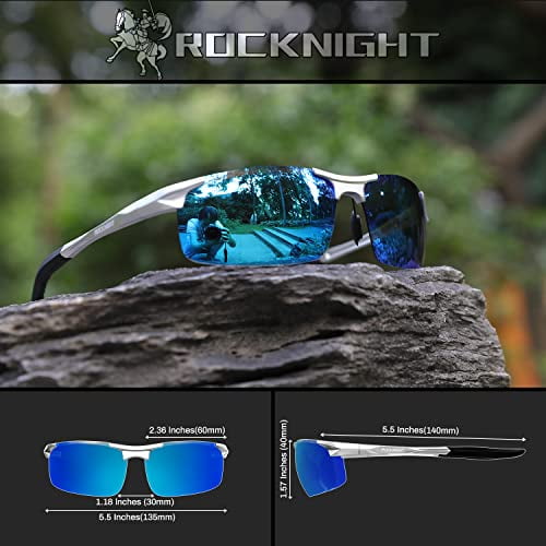 ROCKNIGHT Polarized Sunglasses For Men & Women - Big Frame, Lightweight, HD UV400 Protection For Driving, Fishing & Outdoor Sports