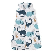 Parent's Choice Wearable Sleep Blanket, Dino Print, Blue, Size Small, Infant Boy, 100% Cotton