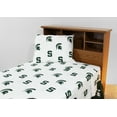 thumbnail image 2 of Michigan State Spartans 100% cotton, 4 piece sheet set - flat sheet, fitted sheet, 2 pillow case, Queen, White, 2 of 2