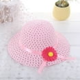thumbnail image 2 of Generic Baby Kids Girl Summer Floral Flower Straw Visor Sun Hat Beach Hats Straw Kids Sun Protection Hats Boy Easter Gift(One Size,Pink), 2 of 7