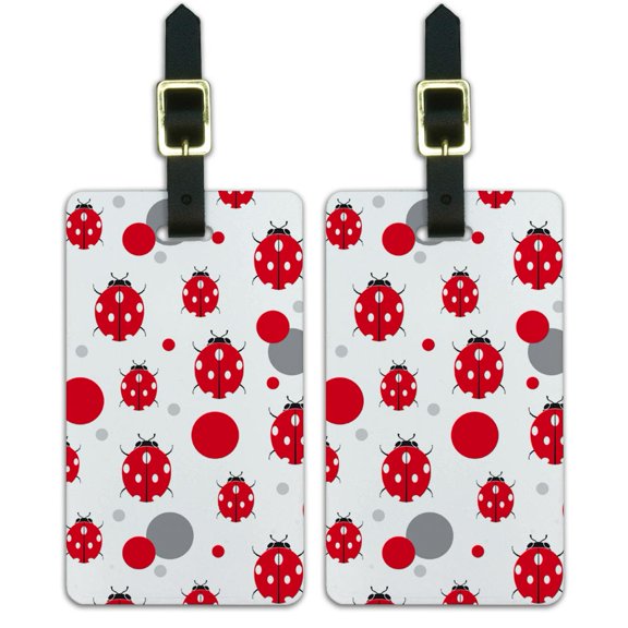 Graphics and More Ladybug Lady Bug Luggage Suitcase Carry-On ID Tags Set of 2