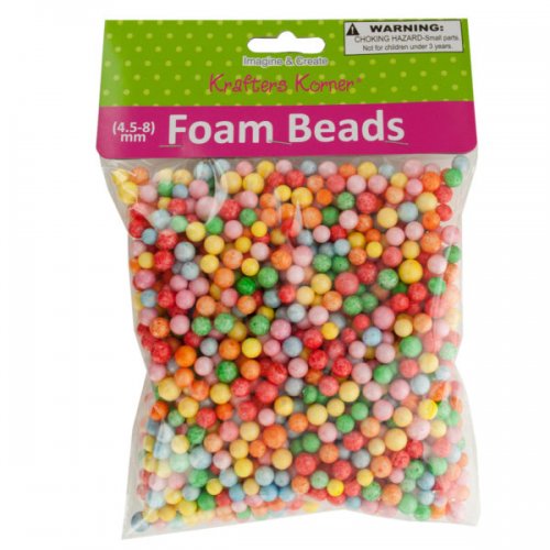 Large Multicolored Foam Craft Beads