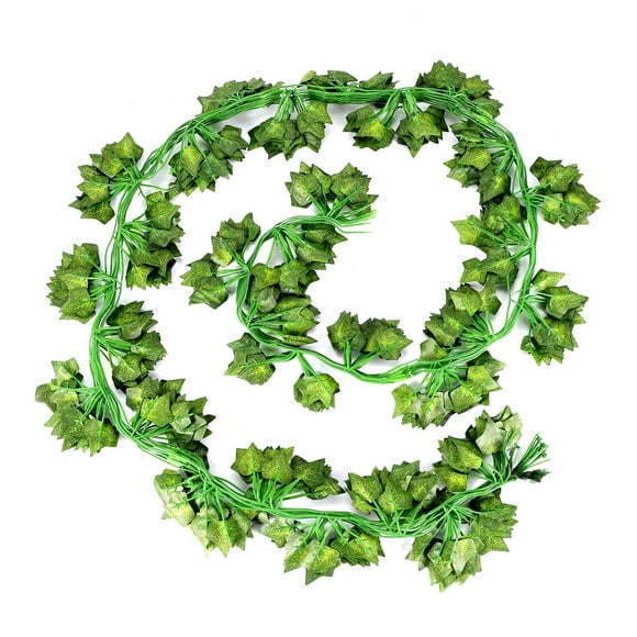 12 Packs of Artificial Ivy Leaf Plant Vine Hanging Wreath Fake Home Garden Office Wall Decoration Green