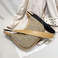 thumbnail image 3 of Embrague Femenino Bolso vagabundo de paja de verano con cremallera de embrague para mujer a la moda para regalo (caqui) Likrtyny Para Estrenar, 3 of 8
