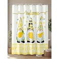 thumbnail image 4 of Funny Gnome Shower Curtain, with Lemon Rustic Yellow Checked Waterproof Shower Curtain Set with 12 Hooks Lightweight Washable Fabric Shower Curtains for Bathroom 72x78 Inches, 4 of 6
