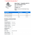 thumbnail image 2 of Water Pump 1 - Compatible with 2011 - 2017 Ford Mustang 3.7L V6 2012 2013 2014 2015 2016, 2 of 2