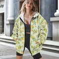 thumbnail image 3 of FOR U DESIGNS Daisy Lemon Zip Up Hooded Jacket Women Oversized Cardigan Hoodies Size XS Hooded Sweatshirt Women with Front Zipper Lightweight Long Sleeve Activewear, 3 of 7