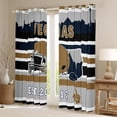 thumbnail image 2 of jejeloiu Philadelphia Slihouette Blackout Curtains,Kids Rugby Helmet Curtains Pack of 2 (38x45 Each),American Football City Window Curtains For Boys Teens,Super Cozy Room Decor, 2 of 6