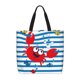 thumbnail image 1 of Easygdp Red Funny Crab on Blue Stripe Bolsa Tote para Mujer, Bolso de Hombro para Trabajo, Playa, Viajes, Compras y Supermercado, 1 of 7