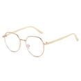 thumbnail image 5 of Gafas poligonales que cambian de color, informales, de aspecto liso, con espejo plano y luz antiazul, para mujer, 5 of 5
