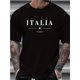 thumbnail image 1 of [Soft Cotton T-Shirt] ITALIA Men's Graphic T-Shirt - Soft & Breathable, Casual Loose Fit, Short Sleeve, Round Neck, Summer Wear, Machine Washable, 1 of 5