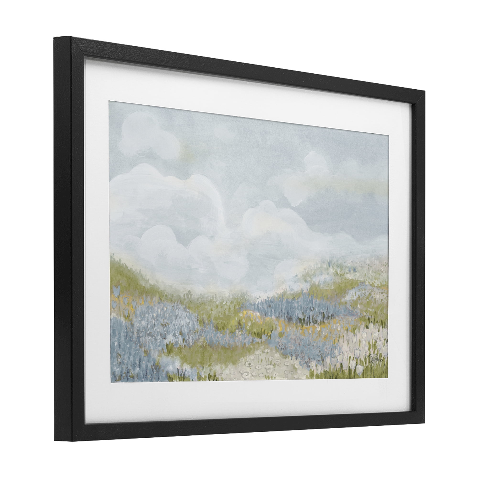 Stupell Industries Blue Floral Meadow Black Framed Print Under Glass, design by Patricia Pinto