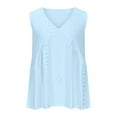 thumbnail image 5 of Timegard Eyelet Tank Tops for Women V-Neck Sleeveless Ruched Dressy Casual Loose Tops Summer Vacation, 5 of 7