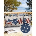 thumbnail image 3 of Memorial Day Patriotic Blue and Red Star Outdoor Pillow Covers Set of 2,Decorative Waterproof Throw Pillow Case,American Flag on Cotton Linen Cotton Linen Soft Cozy Cushion Pillowcases, 3 of 7