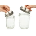 thumbnail image 4 of Apothecary Lid Storage Set with Ball Mason Jars - Farmhouse Home Decor for Vanity Organization - Luxury Bathroom, Kitchen and Office Accessories - Stainless Steel - Two Pack, 4 of 6