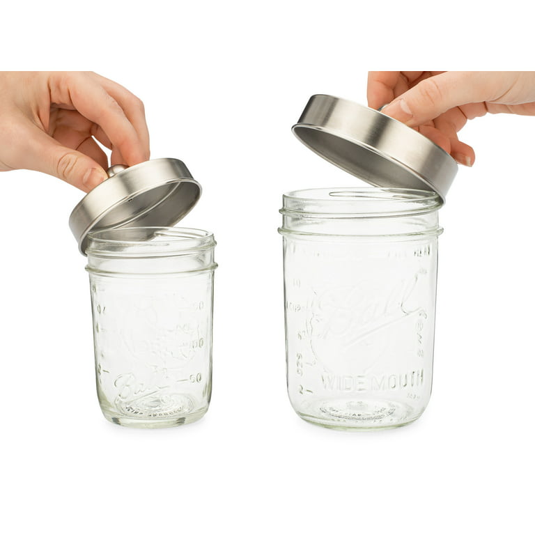 8 Ounce Clear Plastic Jars with Rose Gold Lids - Refillable Round