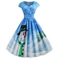 thumbnail image 1 of Vestido de fiesta de noche de Navidad con cuello en V sin mangas con estampado vintage para mujer Pompotops  ghjkhdj9642, 1 of 8