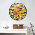 thumbnail image 2 of Yayeee Wall Clock Battery Operated 9.5" Silent Non-Ticking for Living Room, Yellow Sardines Pattern, 2 of 8