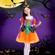 thumbnail image 5 of Disfraz de Halloween niños bruja cosplay disfraz princesa falda niña disfraz, disfraz de elfo amarillo, 110-120CM JAMW Sencillez, 5 of 5