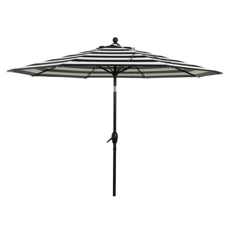 Better Homes & Gardens Premium 9' Stripe Round Market Patio Umbrella, Crank Lift, 3-Angle Tilt