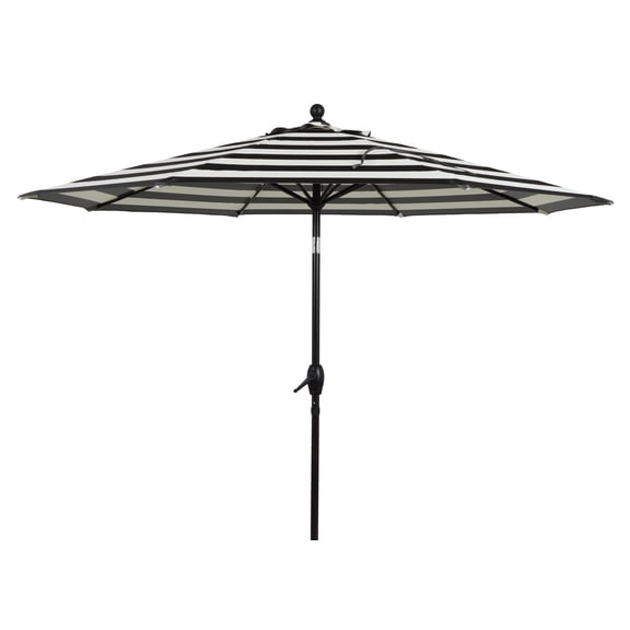 Better Homes & Gardens Premium 9' Stripe Round Market Patio Umbrella, Crank Lift, 3-Angle Tilt