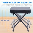 thumbnail image 4 of Pyle Adjustable Keyboard/Piano Bench, Padded X Style Bench, Foldable Collapsible Musician Stool with Non-Slip Rubber Fee, 4 of 8