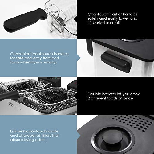 Fr MaxiMatic EDF-4080 Elite Platinum Stainless-Steel 8 New Quart Deep Fryer