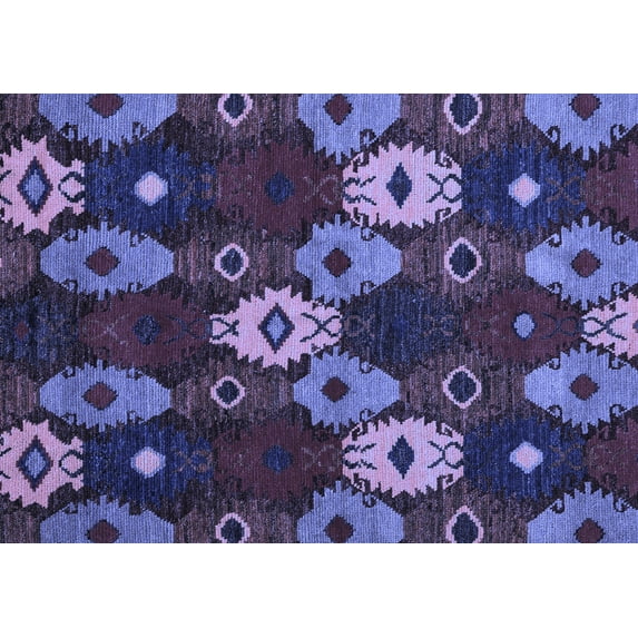 Ahgly Company Machine Washable Indoor Rectangle Abstract Blue Modern Area Rugs, 8' x 12'