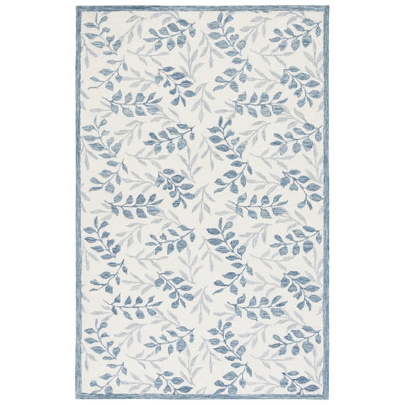 SAFAVIEH Jardin ARABESQUE Floral Area Rug, Ivory/Gray, 3' x 5'