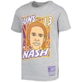 thumbnail image 2 of Youth Mitchell & Ness Steve Nash Gray Phoenix Suns Hardwood Classics King of the Court Player T-Shirt, 2 of 3