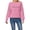 Pink, variant on Women's Trendy Pullover Hoodie Letter Print Round Neck Top For Fall & Winter Elderly Women's Sweaters Color Pullover Drawstring Sweatpants Outfits Set Corded Sweatshirt Crop Sweater Womens Ladies