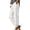 White, variant on Women's Linen Pants with Pockets Side Lace Trim Trendy Beach Vacation Casual Trousers Elastic Bottom (XL, Light Blue)