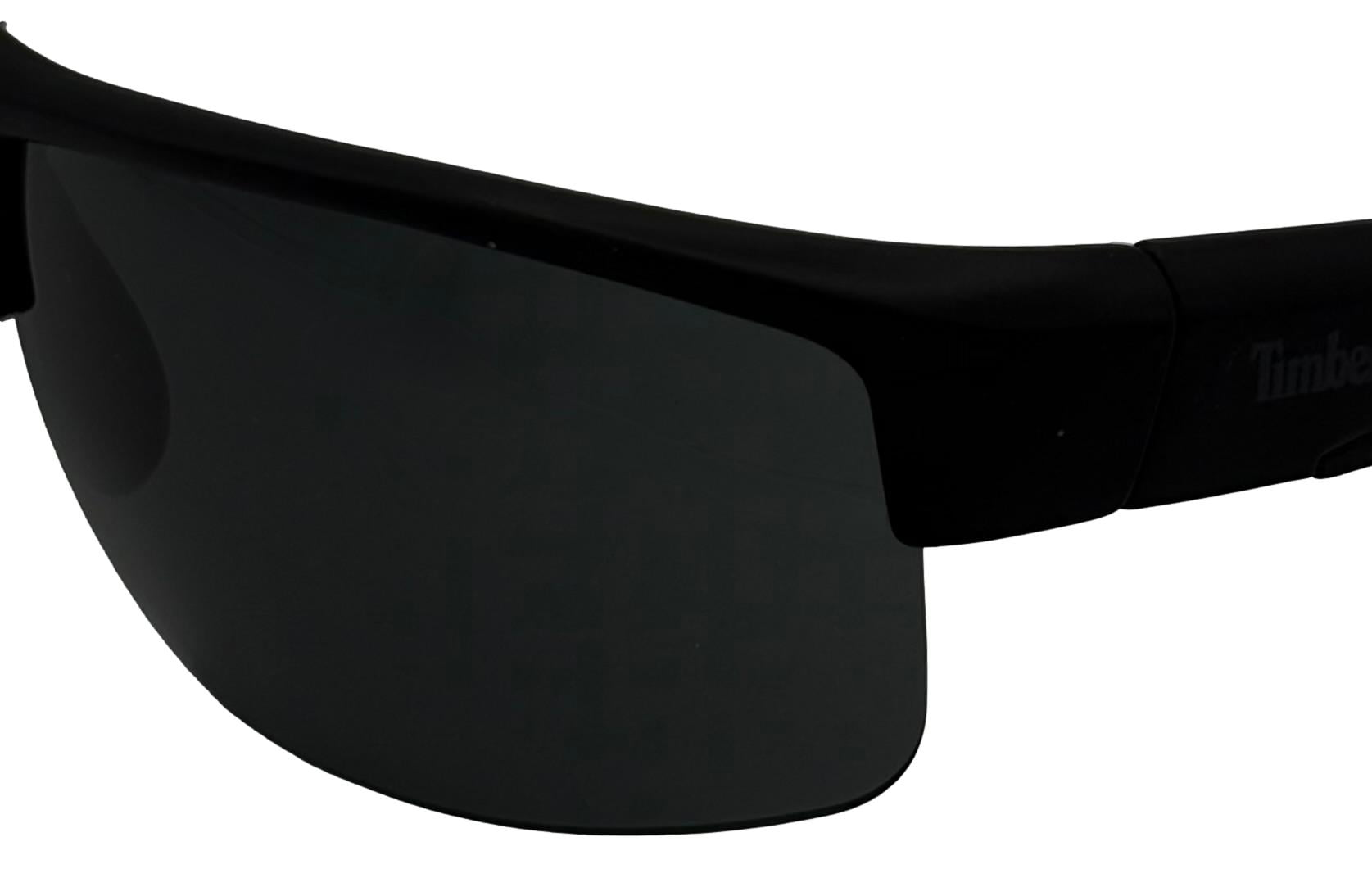 Timberland Men's Rectangle Rimless Wrap Plastic Sunglasses, Matte Black