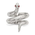 thumbnail image 5 of Sterling Silver Red Eye Crystal Snake Ring (Size 7) Made In Thailand qr6698-7, 5 of 5