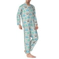 thumbnail image 3 of Kll Owl Sleepwear Mens Flannel Pajamas,Long Cotton Pj Set, 3 of 9