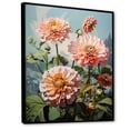 thumbnail image 2 of Designart "Realistic Beauty In Verdant Green" Zinnias Floater Framed Wall Art Living Room, 2 of 5