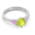 thumbnail image 3 of 2.15 Carat Round Cut Peridot & Pink Sapphire Gemstone Fancy Ring for Birthday Gift 14K White Gold Size 9.5 by Diamond-Capitals, 3 of 7