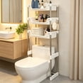thumbnail image 2 of Multi-Layer Toilet Storage Rack - No Drill Bathroom Organizer, Metal Shelf for Toiletries, Clean & Tidy Space Above Toilet, Sturdy & Waterproof, Ideal for Towels, Shampoo, Plants White B, 2 of 6
