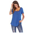 thumbnail image 2 of Blouse d'Été à Manches Courtes pour Femmes, T-shirt Décontracté Ample, Tunique, Grande Taille, 2 of 2