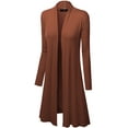 thumbnail image 5 of Made by Johnny Women's Solid Long Sleeve Open Front Long Cardigan XL RUST, 5 of 6