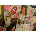 thumbnail image 5 of oneOone Cotton Poplin Beige Fabric Abstract Comic Face Craft Projects Decor Fabric Printed By The Yard 42 Inch Wide, 5 of 5