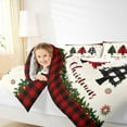 thumbnail image 4 of Feelyou Cartoon Xmas Tree Full Size Comforter Sets for Kid, Merry Christmas Bedding Comforter Set, Black Red Buffalo Reversible Bedding Sets, Breathable Home Decor, 3 Pieces, 4 of 8